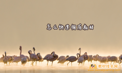 怎么快速擁有教材